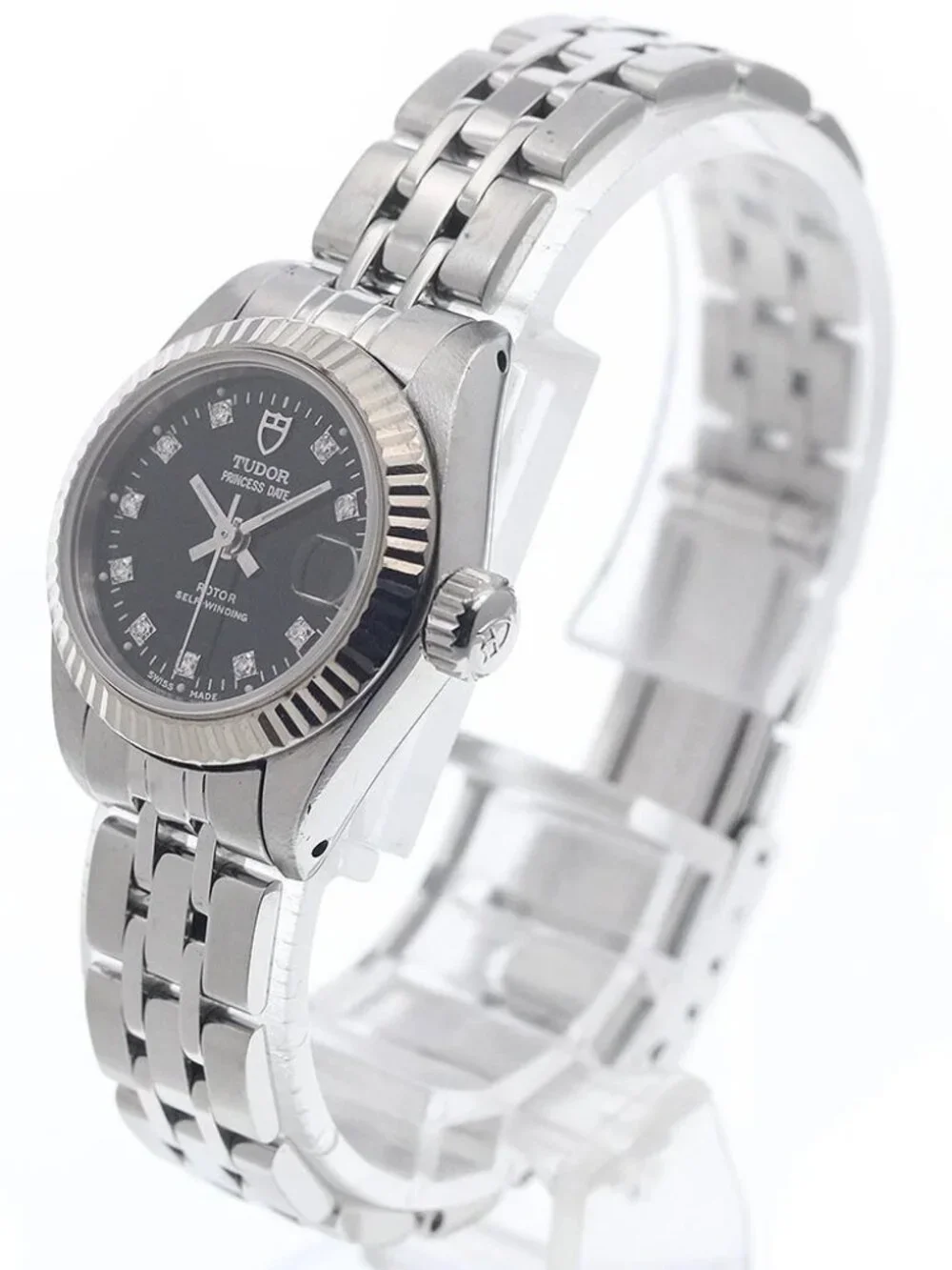 TUDOR Princess Date 92514 WG bezel 10P diamond Automatic Ladies Watch_956982